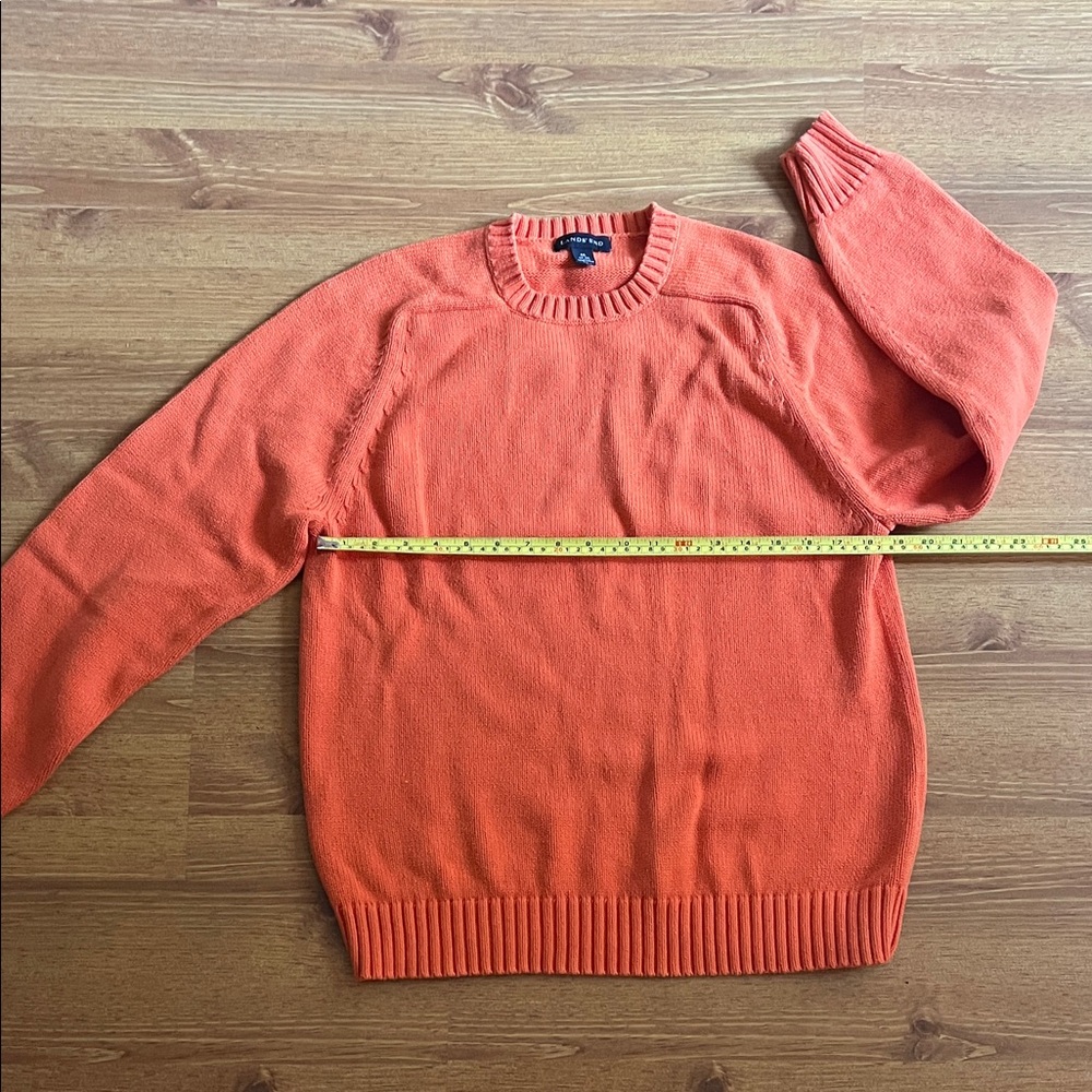 Lands' End Men's Vibrant Orange Crewneck Sweater, M 38-40